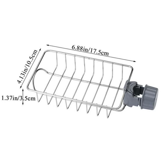 Sink Caddy Sponge Holder， Double Layer Stainless Steel Faucet Storage Rack Kitchen Organizer for Dishcloth and Cleaning Brush Holder, Shower Caddy Soap Organizer for Bathroom/Kitchen